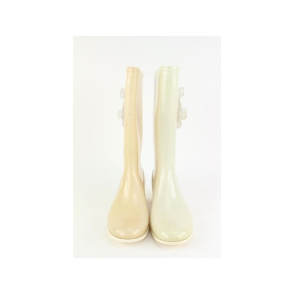 Chanel Size 41 Ivory Camellia Jelly Rain Boot 1216c14 - Picture 6 of 12